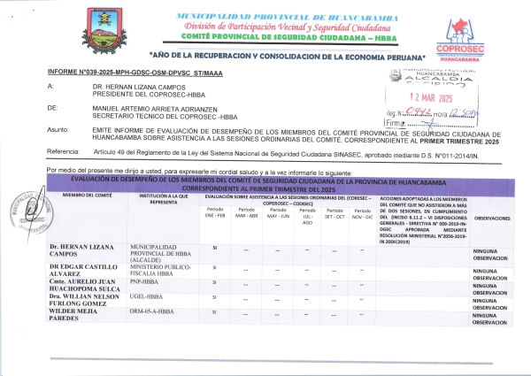 INFORME N° 39-2025-MPH-GDSC-OSM-DPVSC-ST/MAAA