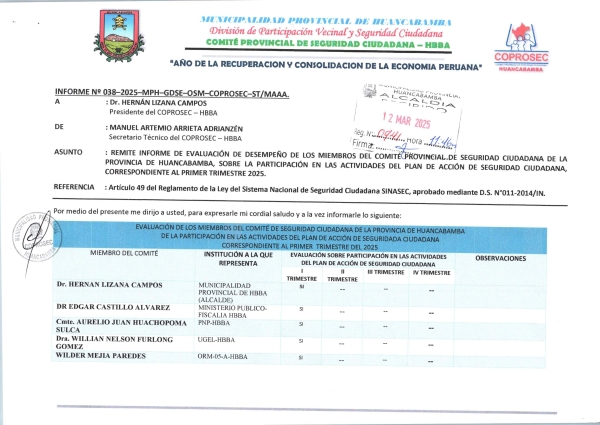 INFORME N° 38-2025-MPH-GDSC-OSM-DPVSC-ST/MAAA