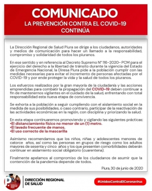 La Prevención Contra el Covid-19 Continúa