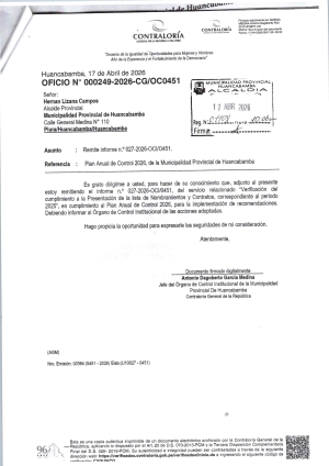 REMISI&Oacute;N DE RELACION DE NOMBRAMIENTOS Y CONTRATOS DE OBLIGADOS A PRESENTACION DE DECLARACIONES.