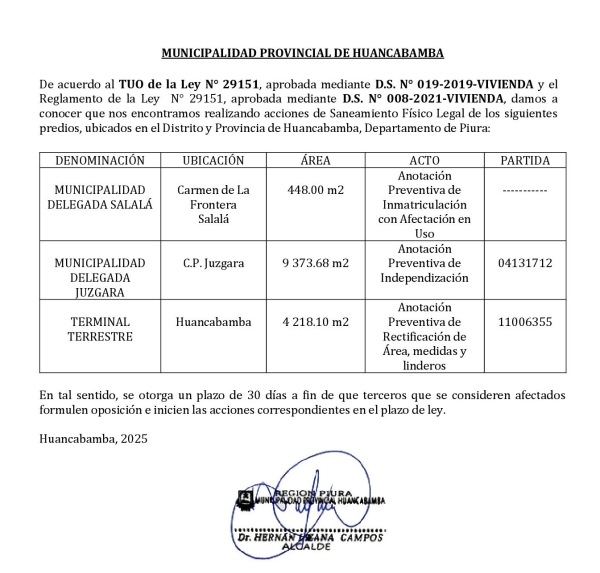 Acciones de Saneamiento F&iacute;sico Legal de predios